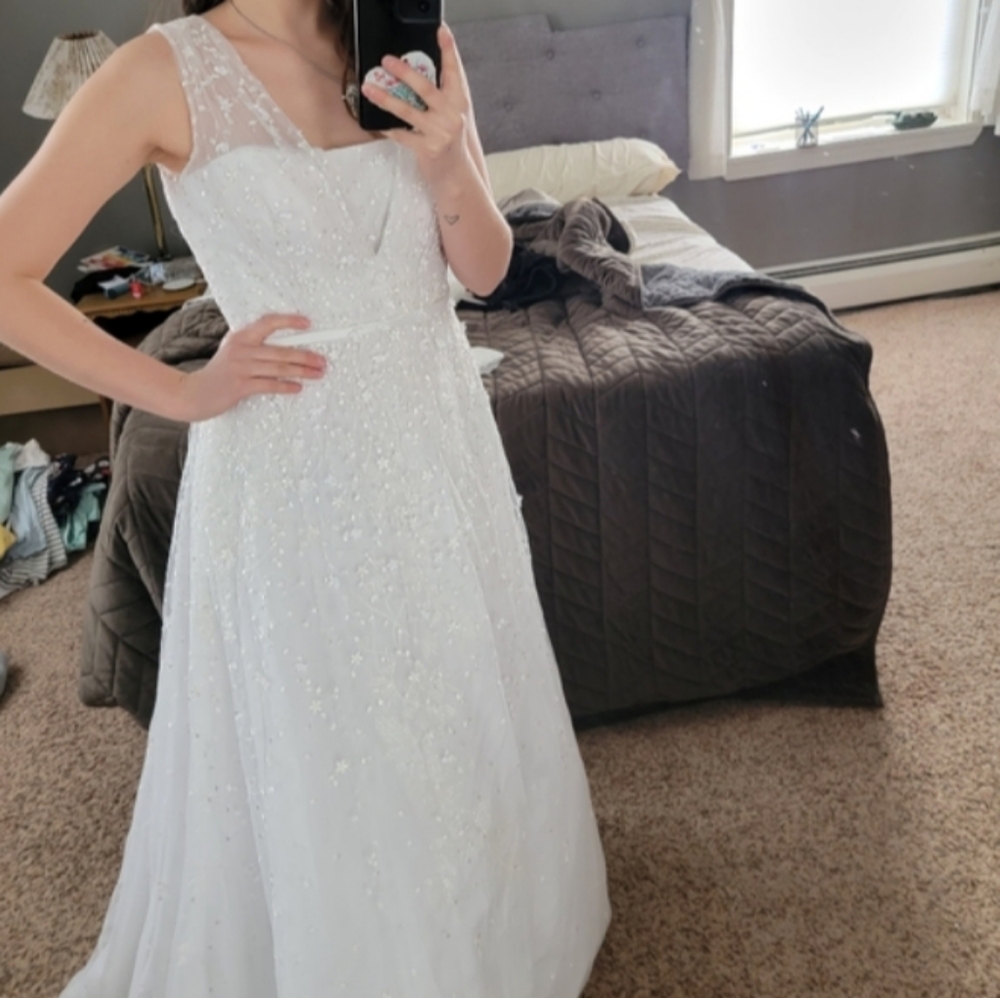 Melissa Sweet 3D Floral Wedding Dress 💕 RARE White!! - Picture 7 of 7